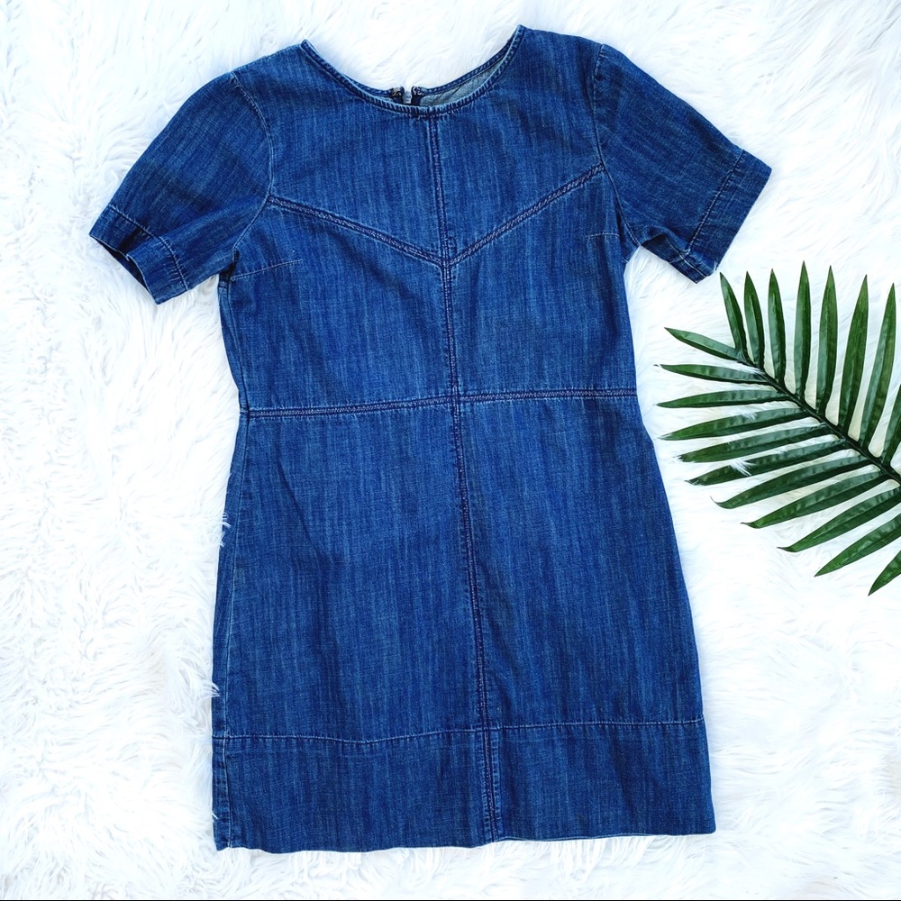 Abercrombie & Fitch Denim Mini Dress Short Sleeves